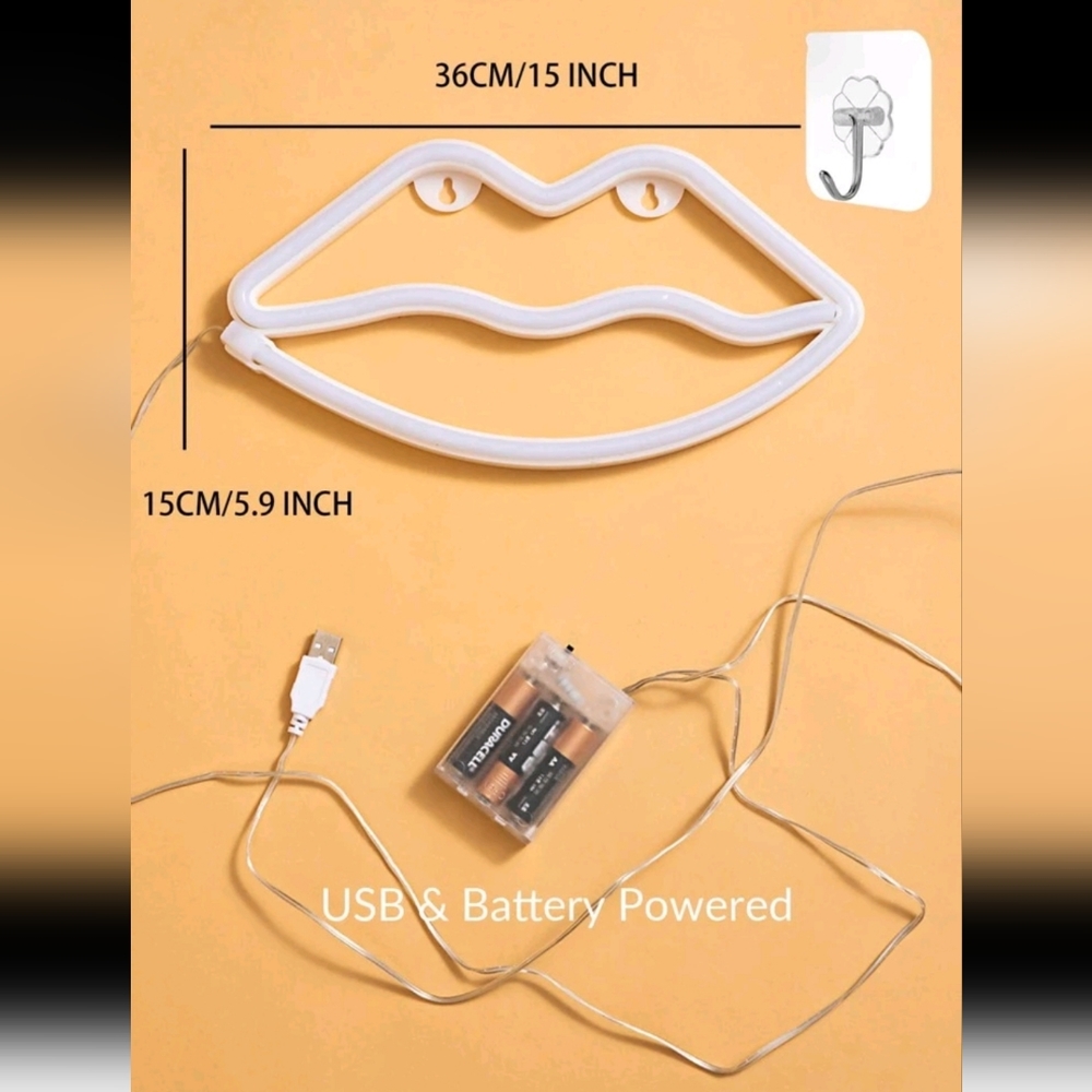 💋Pink Lips Neon Sign - Picture 3 of 7